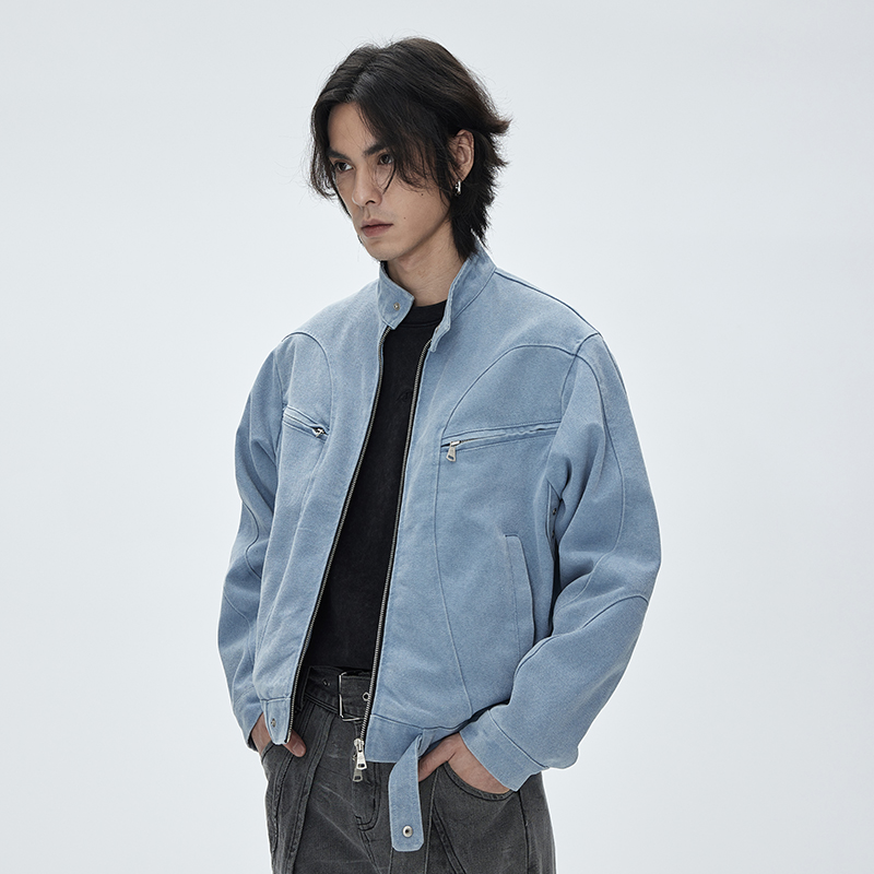 CATSSTAC哈灵顿重磅水洗帆布夹克琥珀流光风冰川蓝春秋牛仔外套