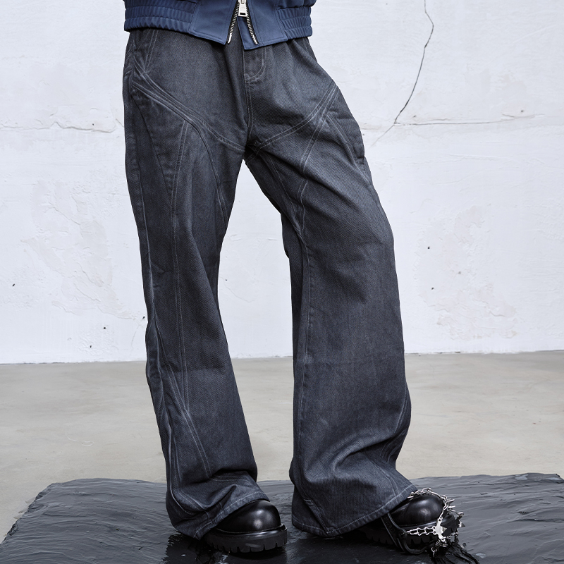 CATSSTAC浸染飞片牛仔裤