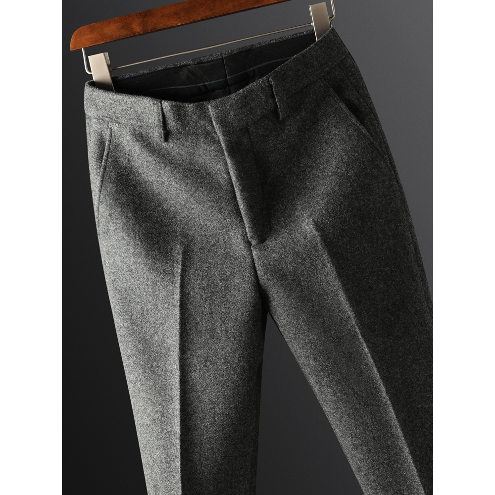 【小扬哥专属】毛呢休闲裤男秋冬季新款韩版潮流修身直筒商务西裤