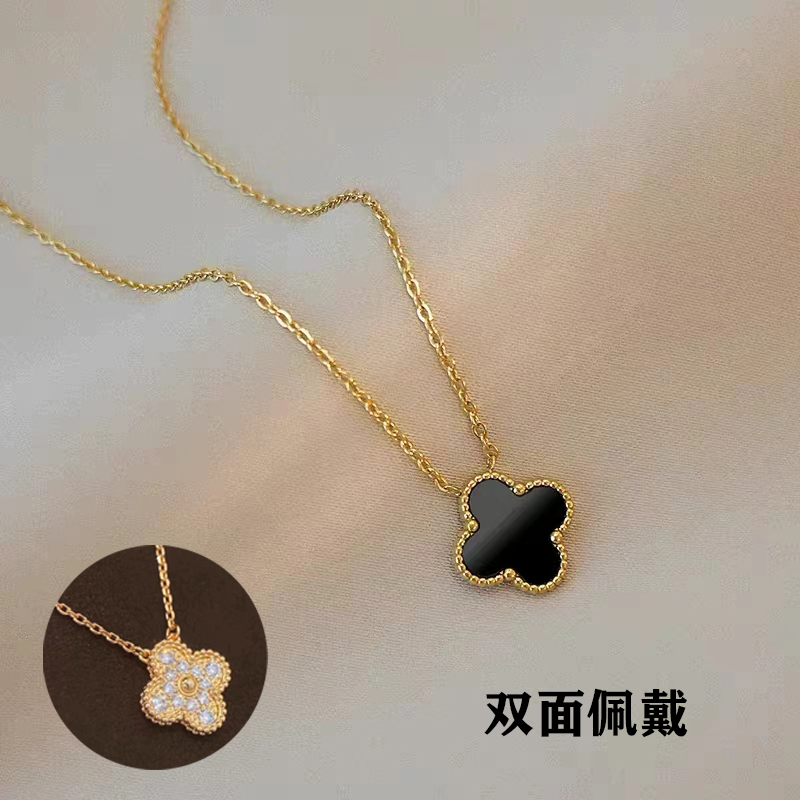 合金项链 A-141胖妹妹大码饰品时尚气质百搭轻奢加长双面四叶项链