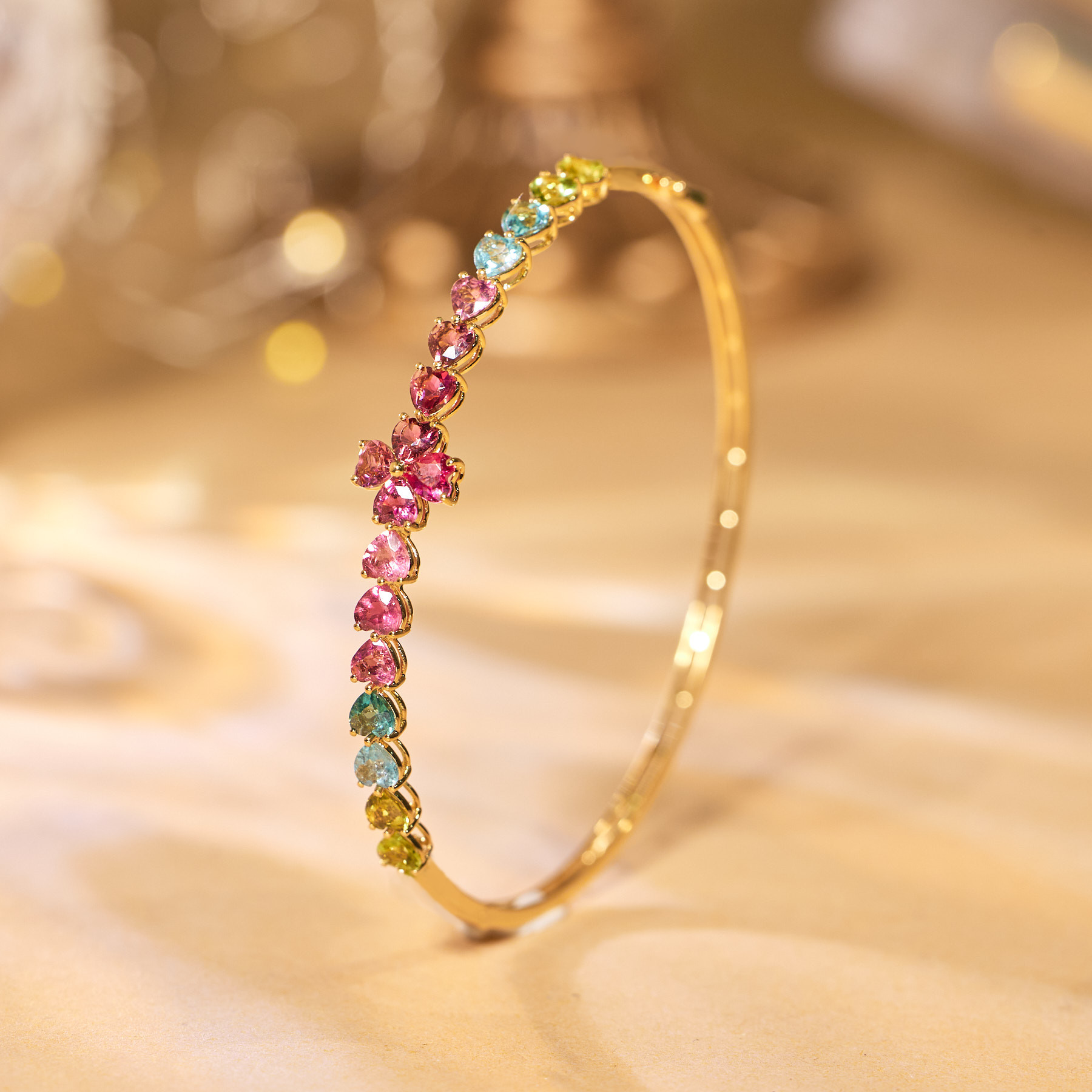 【歪歪】碧玺手镯*18K金镶嵌（建议拍大两个圈）U9191