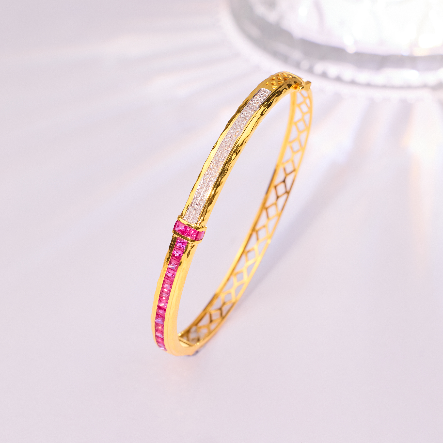 【歪歪力推】京墨*红宝石手镯*18K金镶嵌U4868