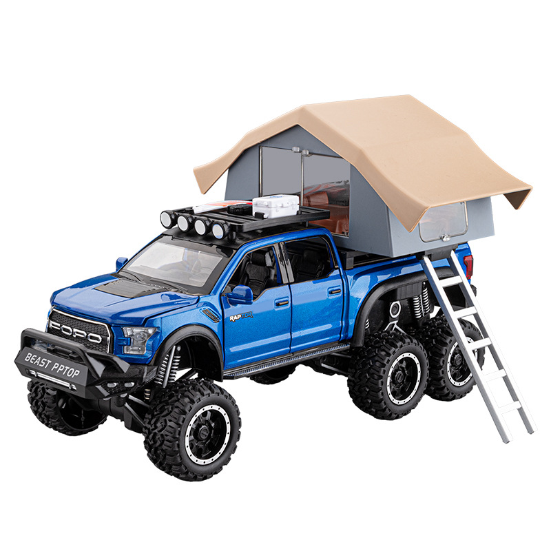 新品1：24福特猛禽房车越野合金车模型可拆卸观景舱儿童节礼物玩具