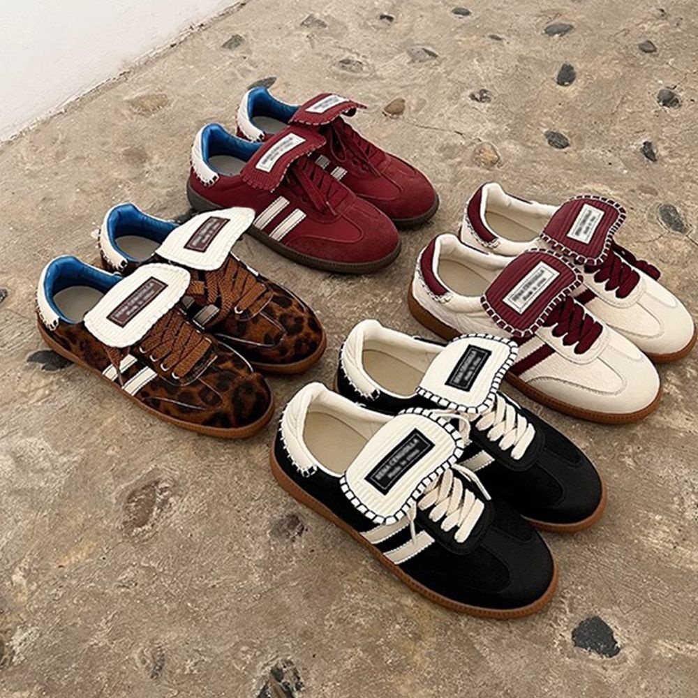 One-two | 时尚复古圆头细带休闲鞋2024夏季新款百搭德训鞋女