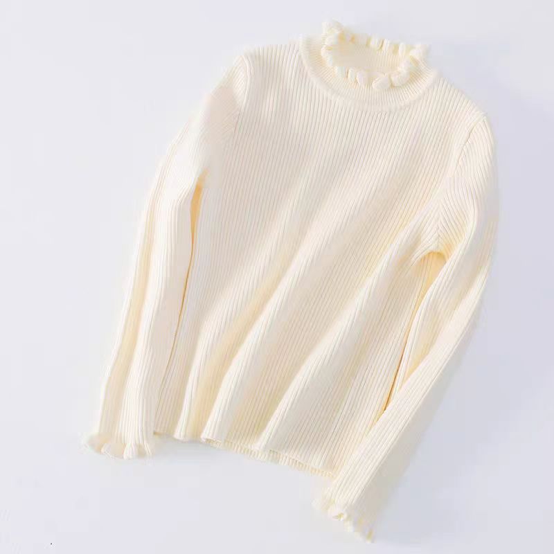 [MH 美画]1 2025新款秋冬女童荷叶边半高领毛衣修身百搭打底毛衣