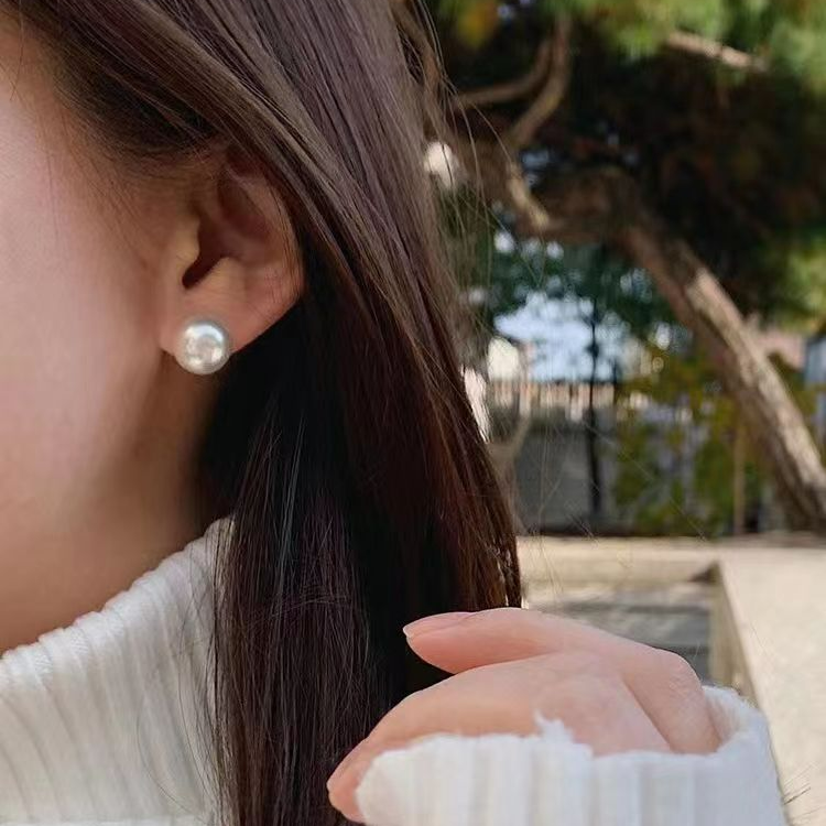 DY S925银针 空姐素珠 耳钉 经典百搭款 10MM 