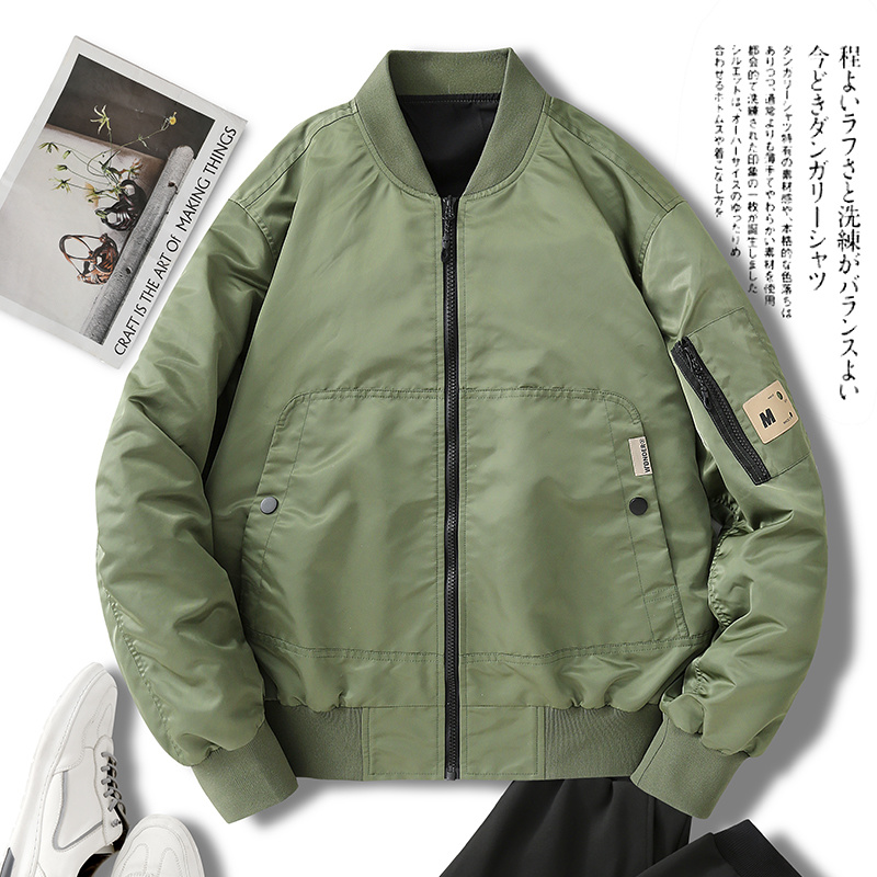 潮牌美式棒球服飞行员夹克男情侣复古春秋季薄款外套