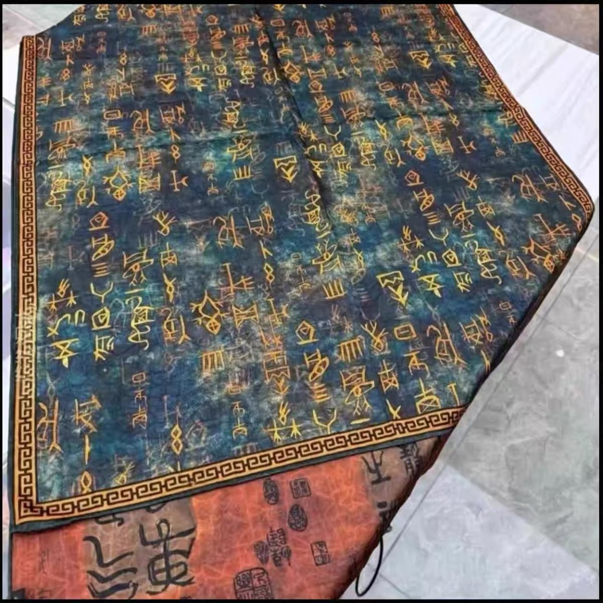 A101 70*180【甲骨文】国风轻奢高定龟裂纹丝巾丝巾