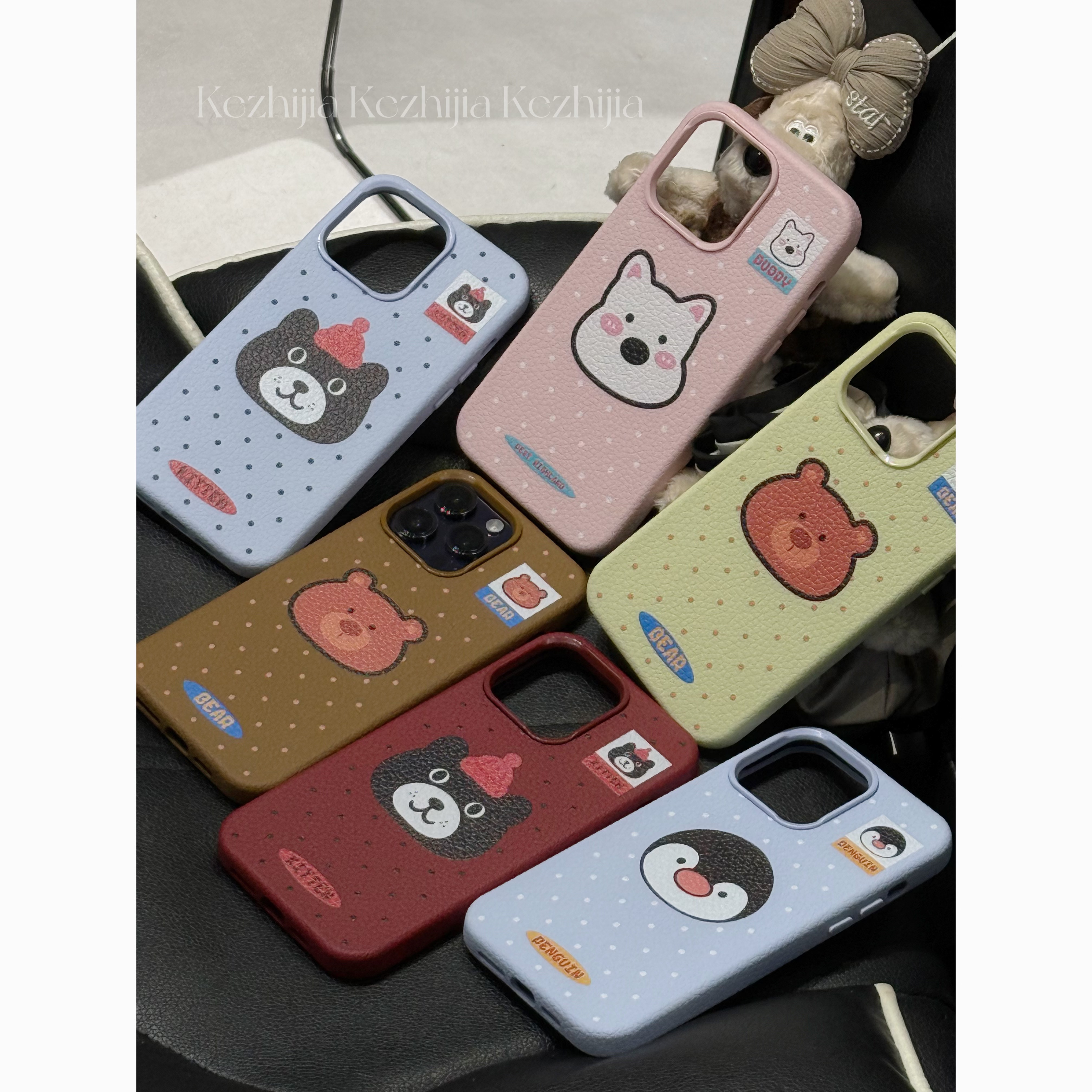 【壳之】新款小动物头像皮质适用苹果16/15/14Promax/13高级手机壳