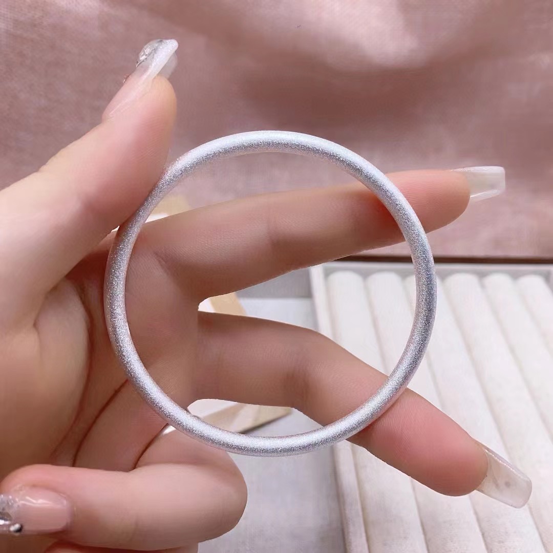 足银手镯 纯银复古传承银手镯磨砂百搭新年情人节送女友告白礼物