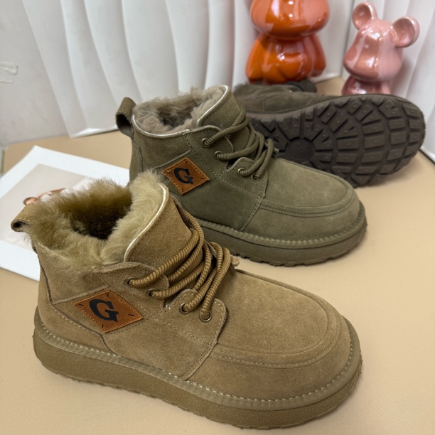 男士高帮加肥特厚底牛皮羊毛保暖防滑【8766】户外雪地靴加厚加绒