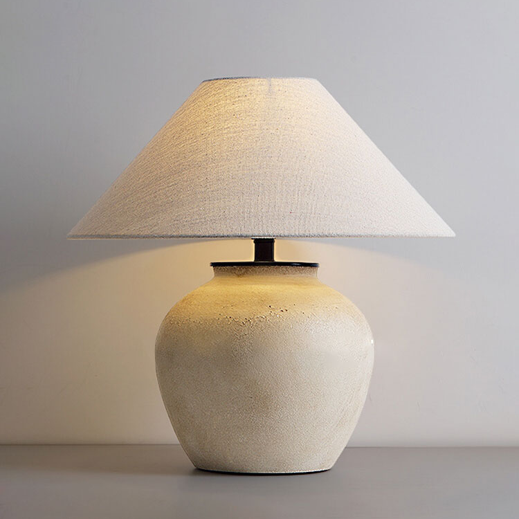 新中式侘寂风景德镇陶罐陶瓷台灯客厅卧室床头茶室民宿装饰灯具