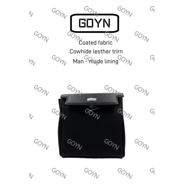GOYN手工真皮女包双肩包黑色0065