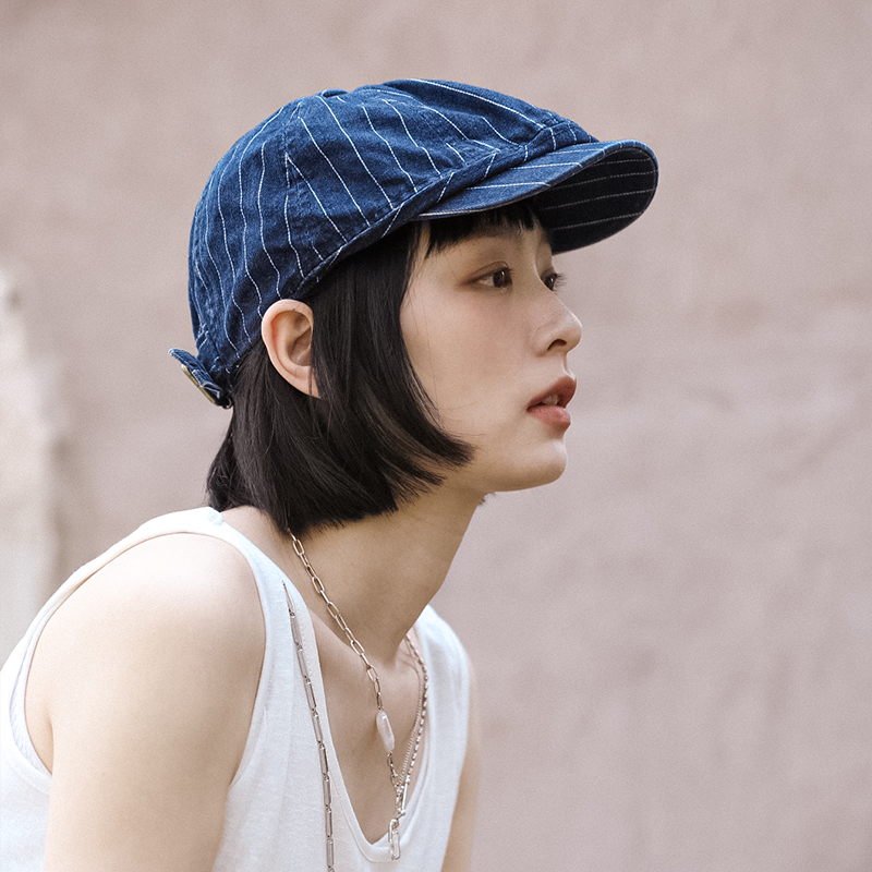 MauroPoli/玛芮百利牛仔鸭舌帽女夏季新款前进帽时尚八角报童帽女