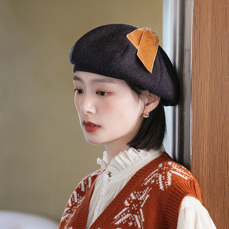 MauroPoli/玛芮百利新款休闲时尚贝雷帽女秋冬韩版日系百搭八角帽
