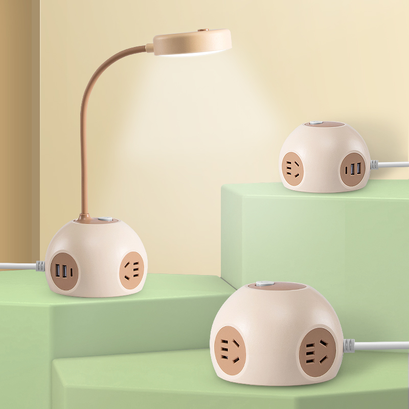 G牛护眼星球台灯插座多功能插排家用宿舍柔光usb多孔接线板长线
