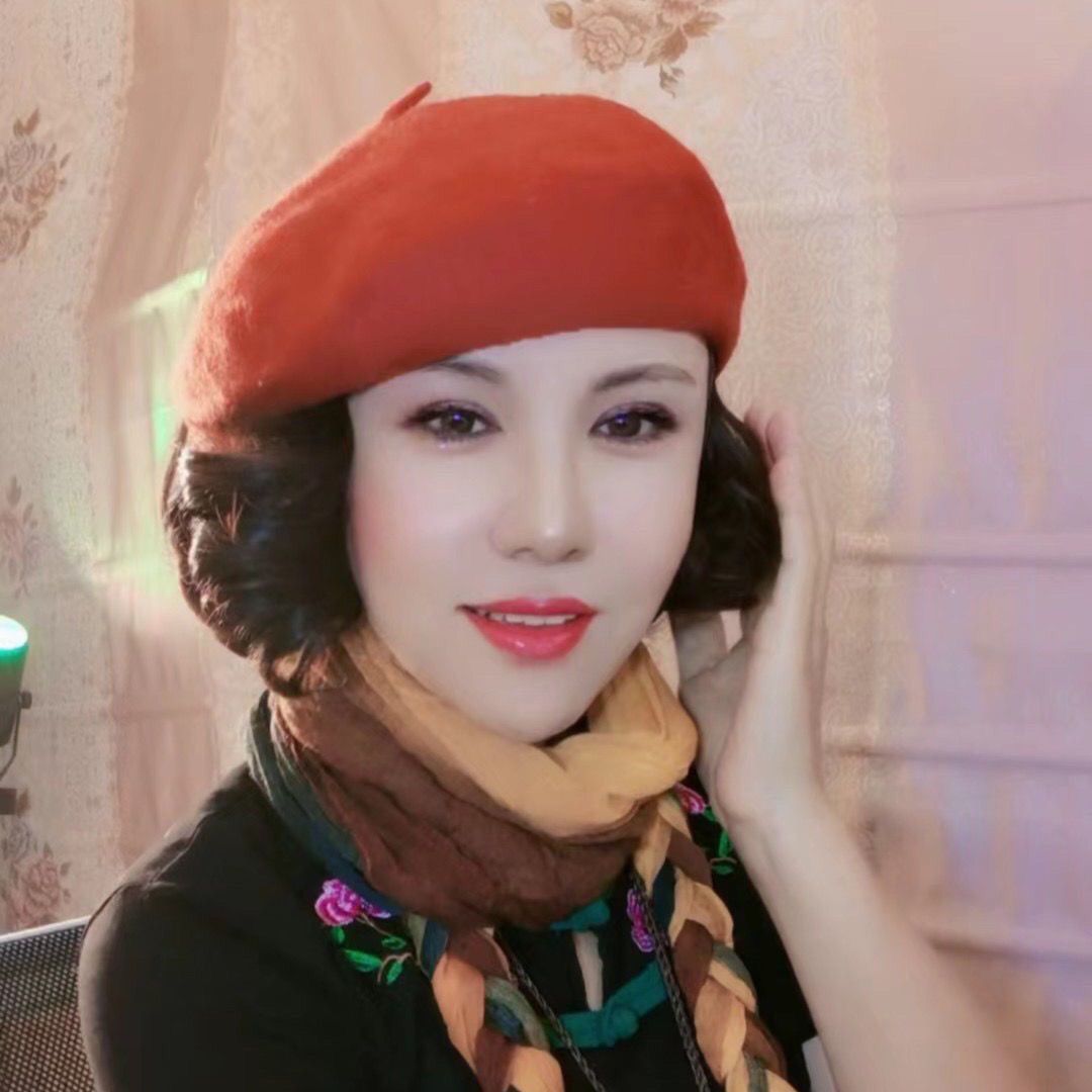 新款贝雷帽洋气帽子女冬季假发真头发带帽子网红同款一体假发帽