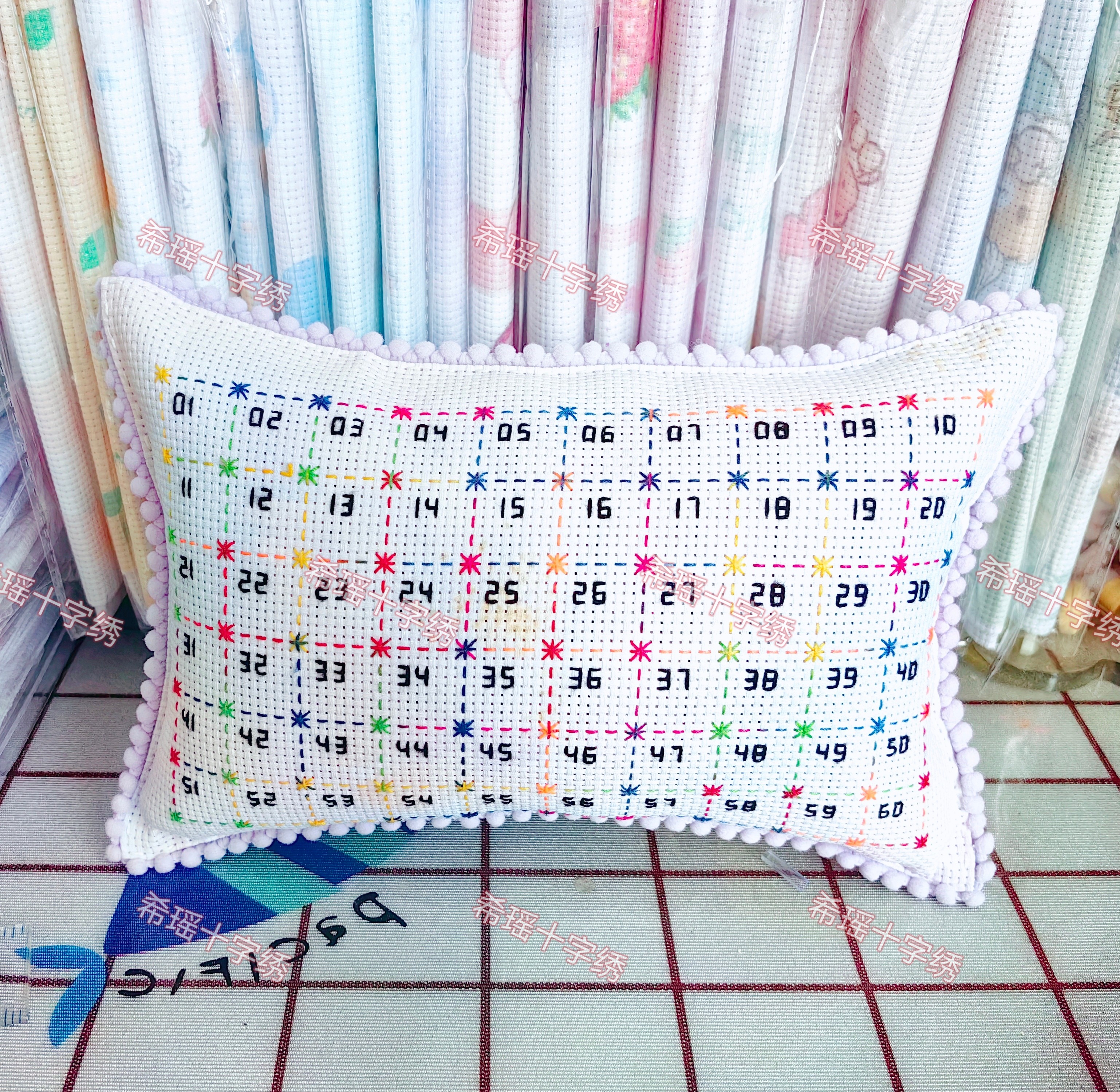 【排线包成品]十字绣炫彩亮丝布排线包扎针包成品现货颜色随机发货