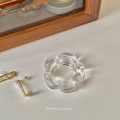 ins透明花朵玻璃烛台复古装饰浪漫摆件烛光晚餐拍照梅花道具