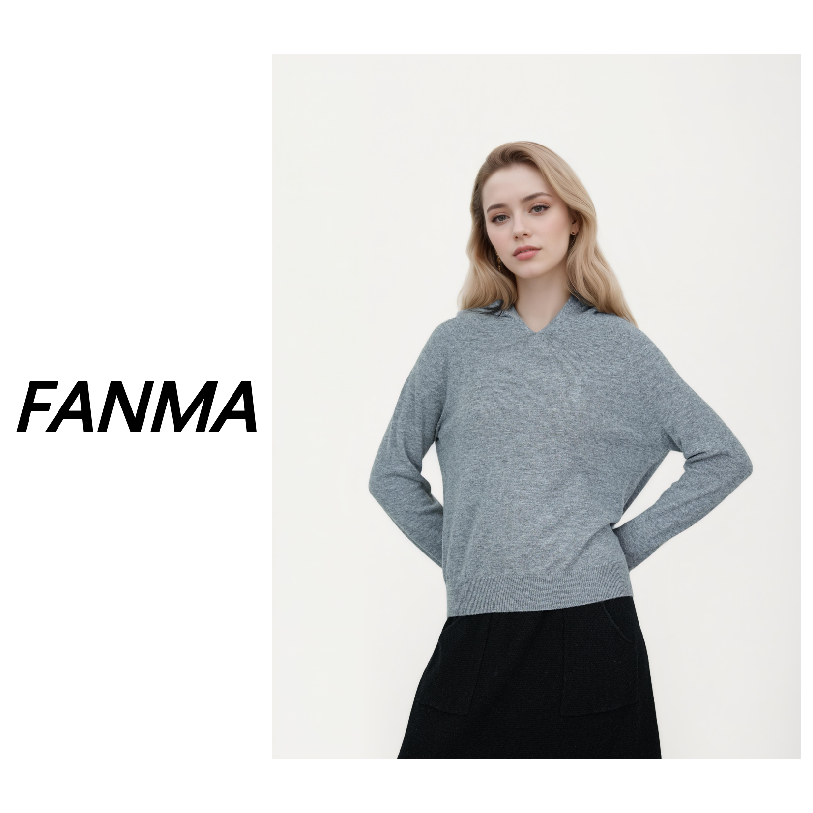 #无缝一体衣帽衫# 纯色连帽羊毛衫 时尚百搭女士濮院羊毛衫 HN667