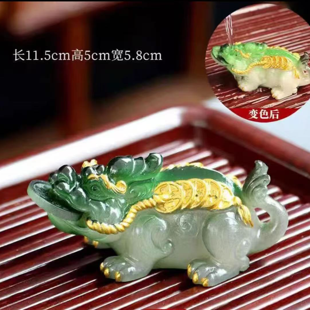 秋香茶具 创意树脂遇热变色茶宠桌面茶宠摆件-4798