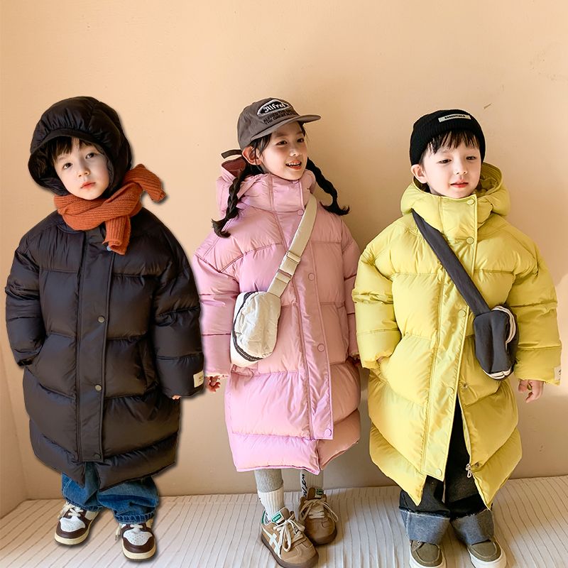 巴拉巴拉2023新款童装儿童羽绒服中长款过膝男女童中大童冬季加厚