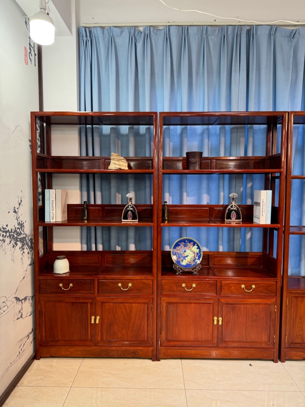 红木书柜非洲花梨木博古架置物架展示架酒柜书柜