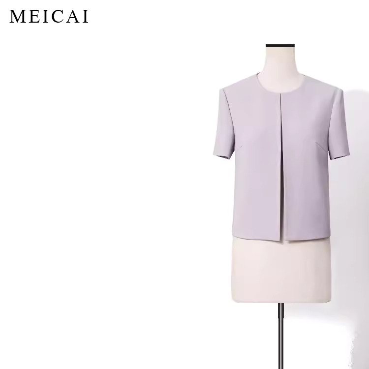 美裁 日本进口三醋酸夏季舒适经典微收腰短袖外套上衣