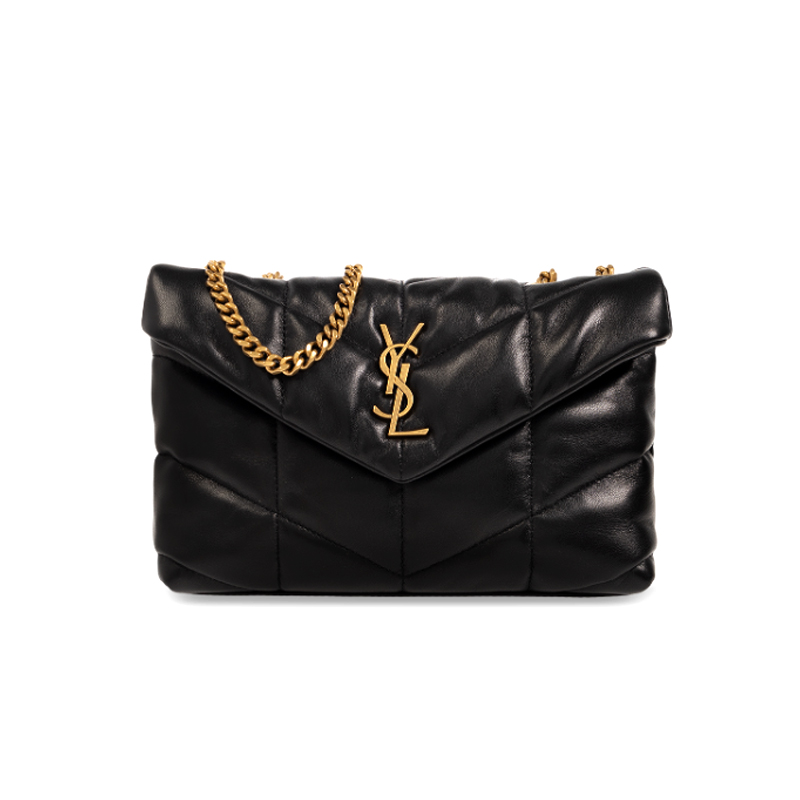 SAINT LAURENT圣罗兰YSL PUFFER古銅色金属小羊皮 女款单肩斜挎包