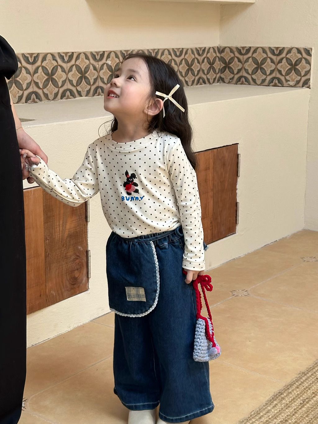 女童圆点碎花T恤春装新款韩版洋气儿童长袖上衣女宝春季打底衫