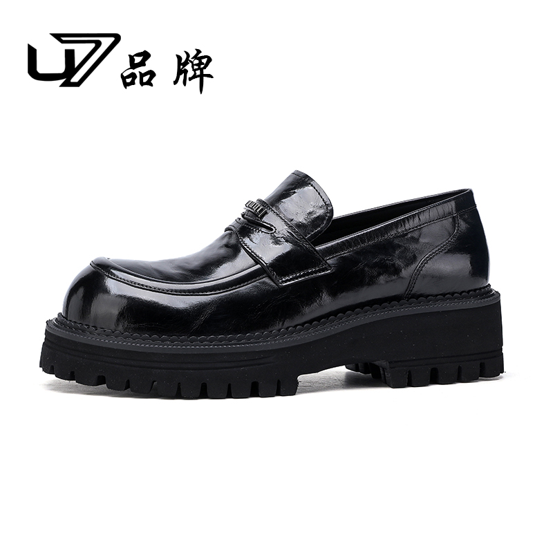  U7品牌男鞋2025年新款真皮休闲皮鞋男士厚底增高商务皮鞋