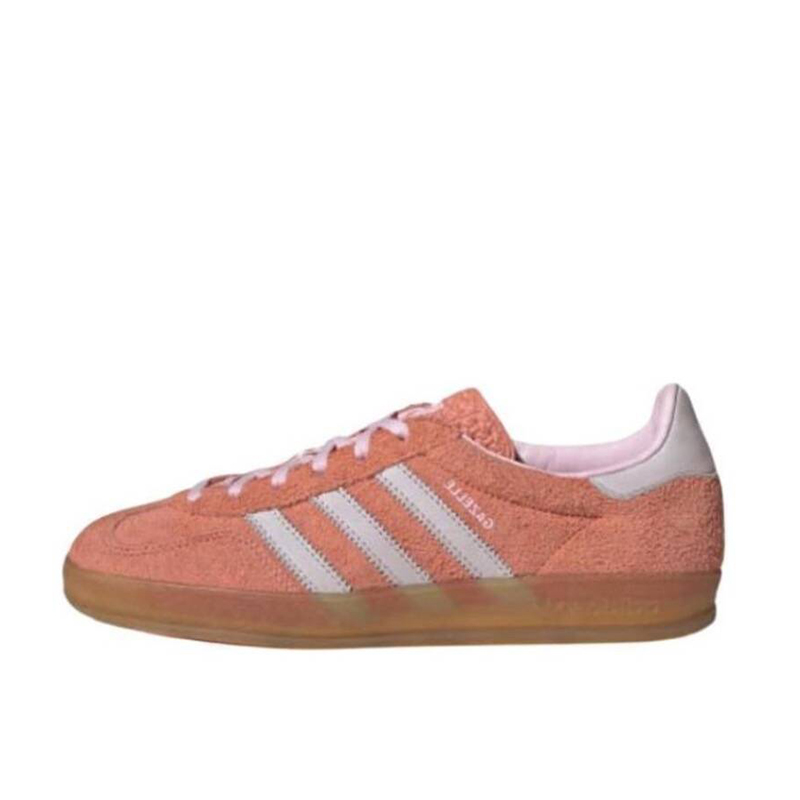 Adidas GAZELLE INDOOR 橘粉低帮休闲运动德训鞋板鞋 IE2946
