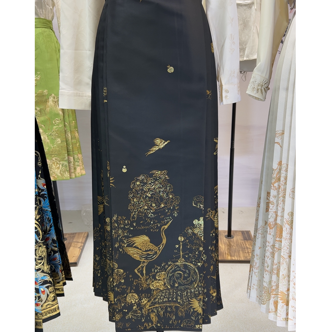 正版【鹤迎春】-双经轴 织锦缎 妆花马面裙 重工款 国风百搭日常