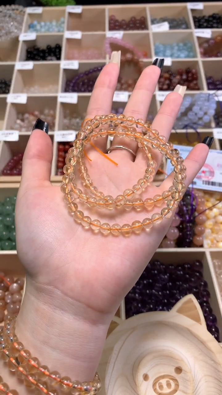 【闪购商品】水晶手链未镶嵌黄水三圈5m