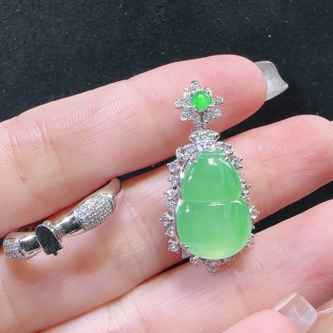 翡翠戒指18K金镶嵌两用款戒指