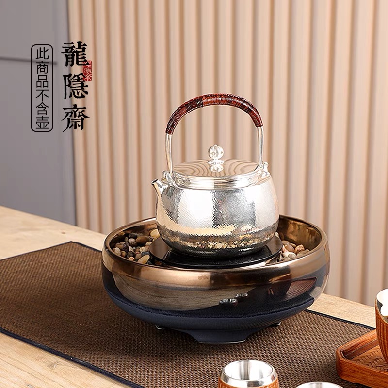 龙隐斋电陶炉煮茶家用铁壶银壶煮茶器大功率茶炉烧水炉金银烧观云