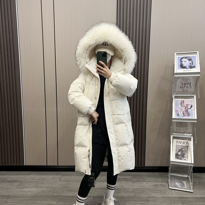 【菱形格】羽绒服女中长款2025新韩版宽松显瘦时尚加厚保暖外套冬