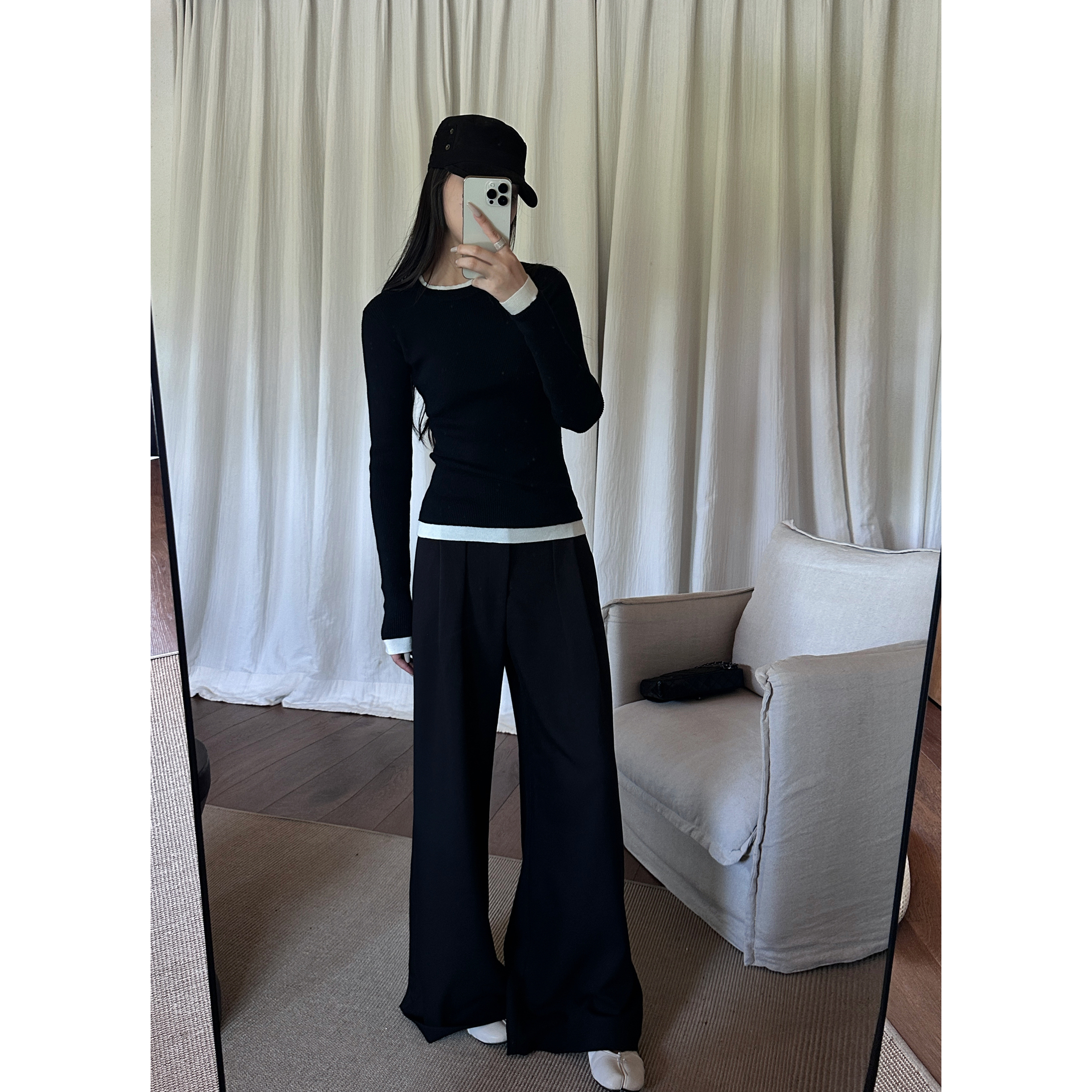 5werkwen“玄黑色”24秋冬bi入色 西装裤