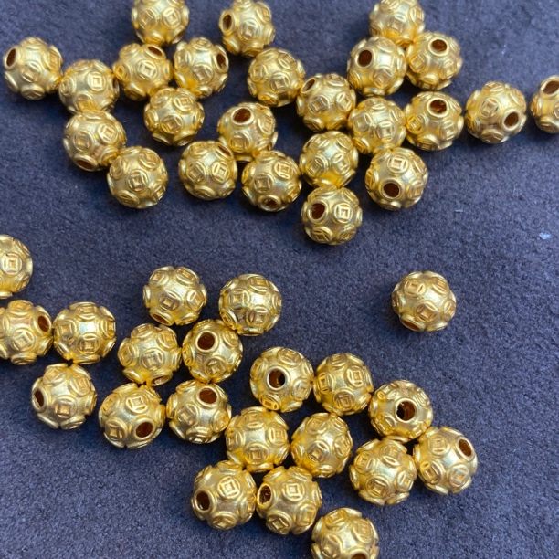 「吸金」足金999钱币珠6mm1颗配件吸金招财赠珠子或者绳子多样性发1