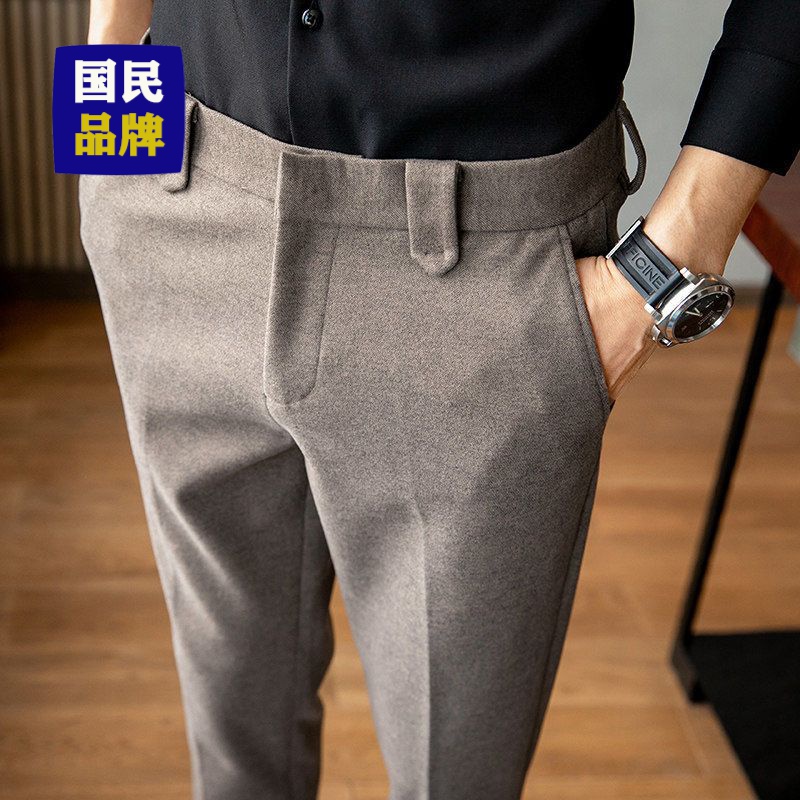 【小扬哥推荐】【大扬哥推荐】毛呢西裤男秋季韩版修身男士休闲长