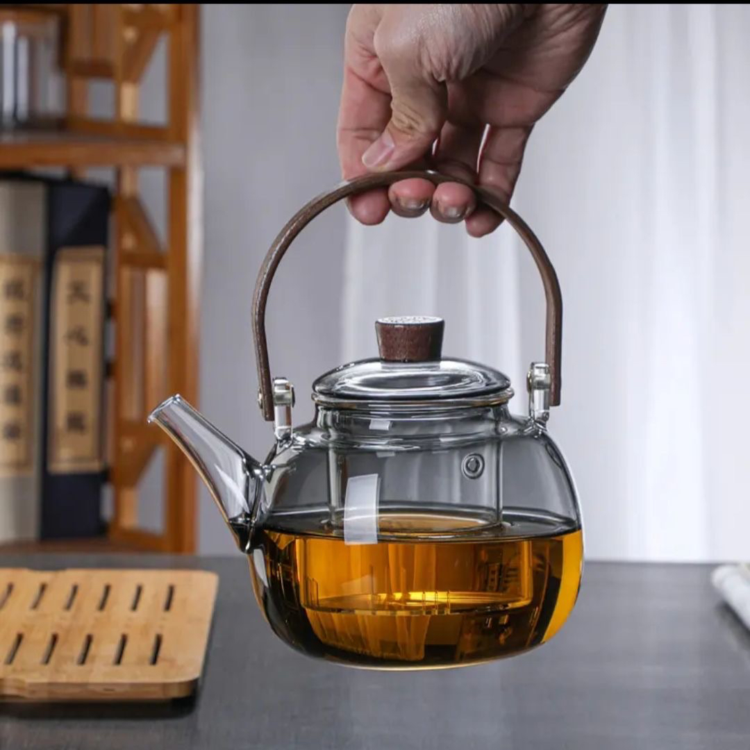 高硼硅玻璃煮茶壶家用耐高温加厚提梁茶具大容量耐热花茶壶