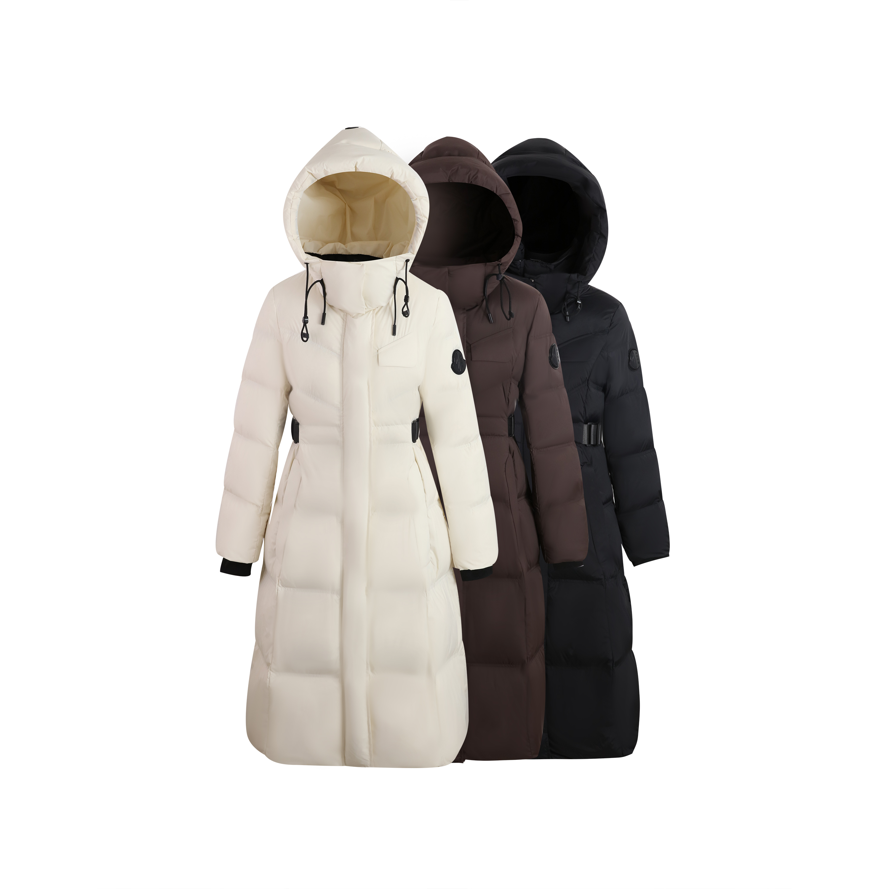 长款气质修身显瘦冬季过膝连帽高端羽绒服外套女W2558