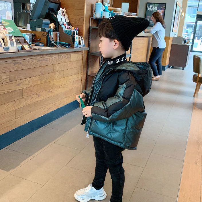 巴拉拉吧童装男童棉服新款洋气男孩棉衣中大儿童短款冬装棉袄加II
