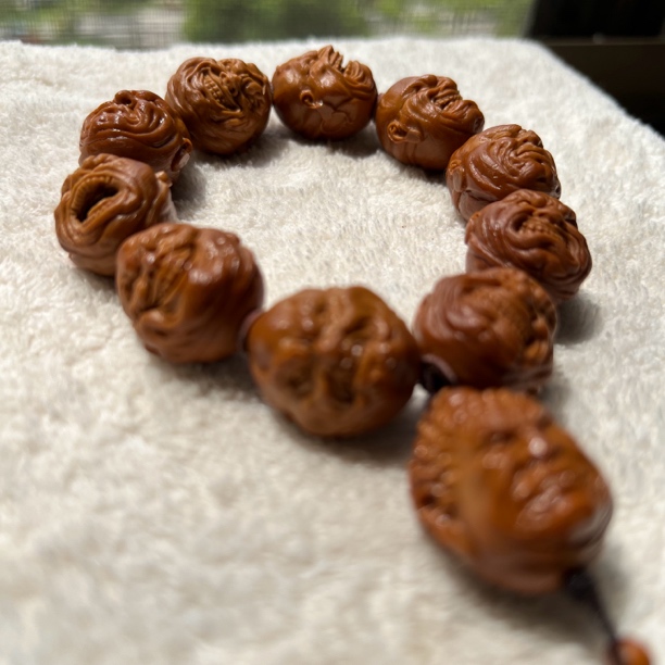 橄榄核铁核纯手工刻手串2.0规格恶僧毛坯留刀痕表情双收精品桃核