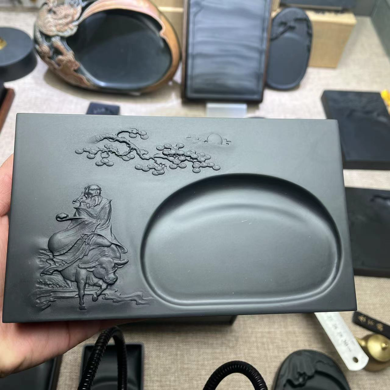 八寸歙砚/紫气东来天然原石砚台实用收藏送礼品砚