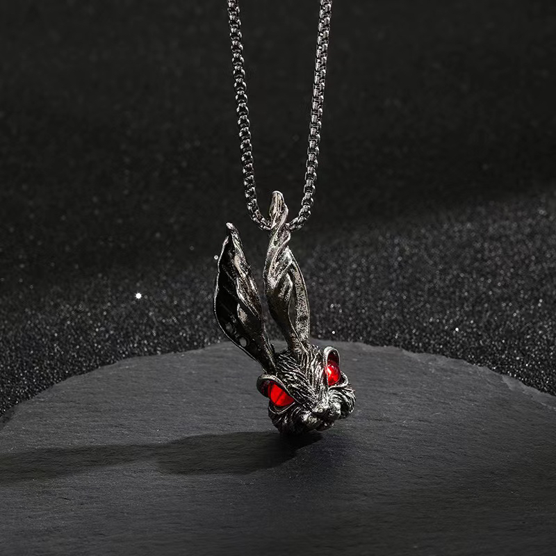 铜合金项链 03363大绮原创甜酷风红色兔子简约百搭项链