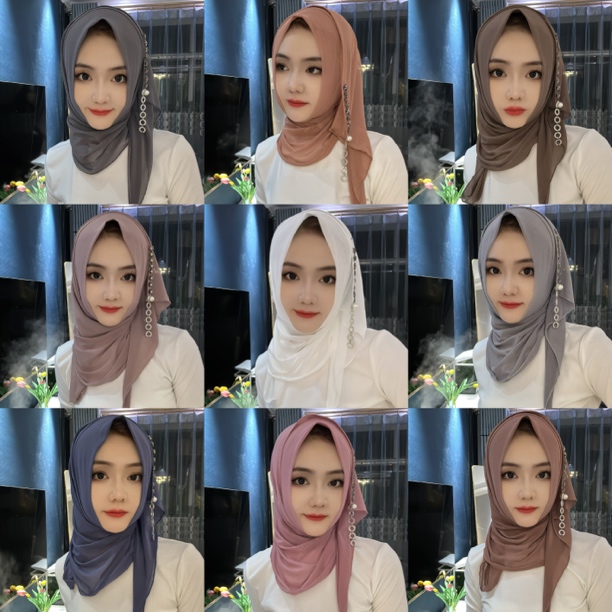 ZM极简设计款圆口网纱饶巾纱巾