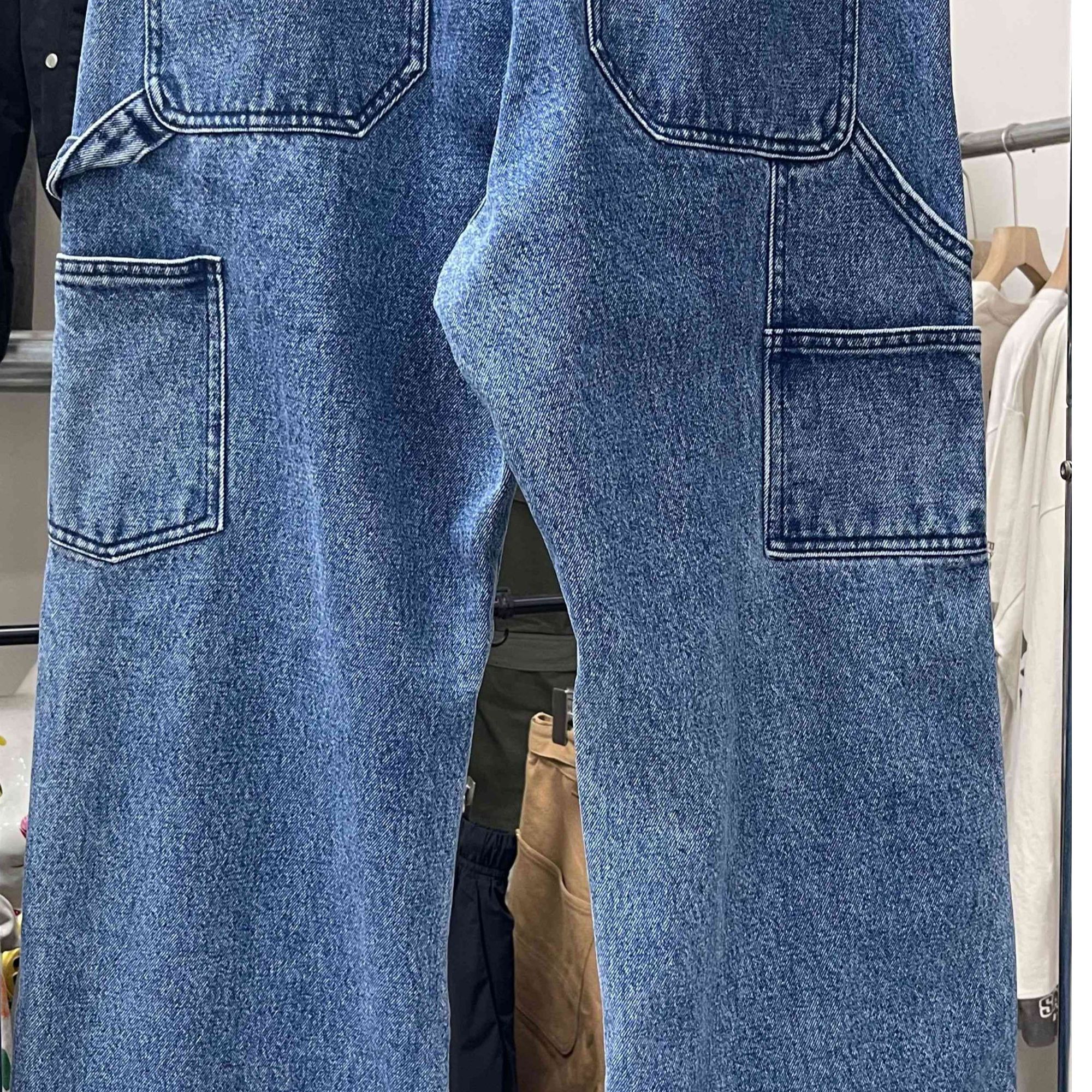 「临时系列」刺绣蓝牛仔裤