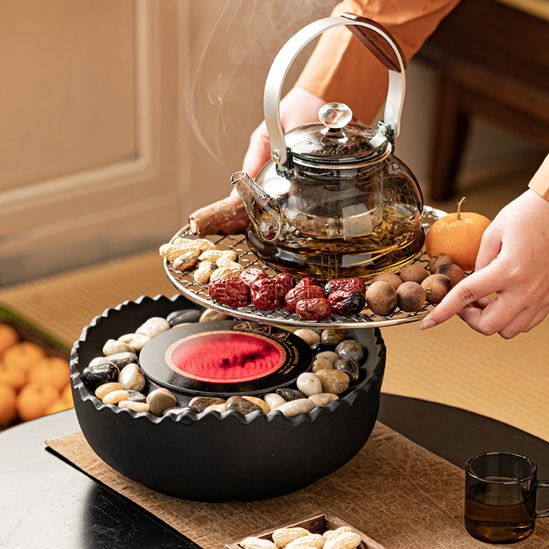 冬天围炉煮茶烤火炉套装电陶炉电烤炉煮茶壶煮茶器具全套家用室内