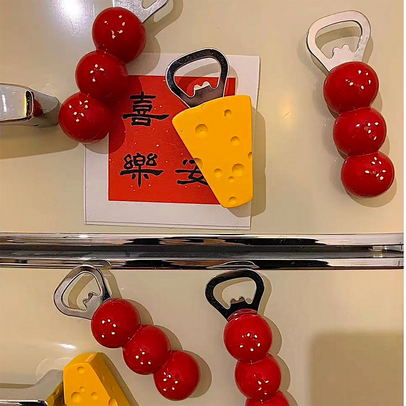 ins家用可爱磁吸开瓶器糖葫芦奶酪冰箱贴装饰开瓶盖神器起子创意 